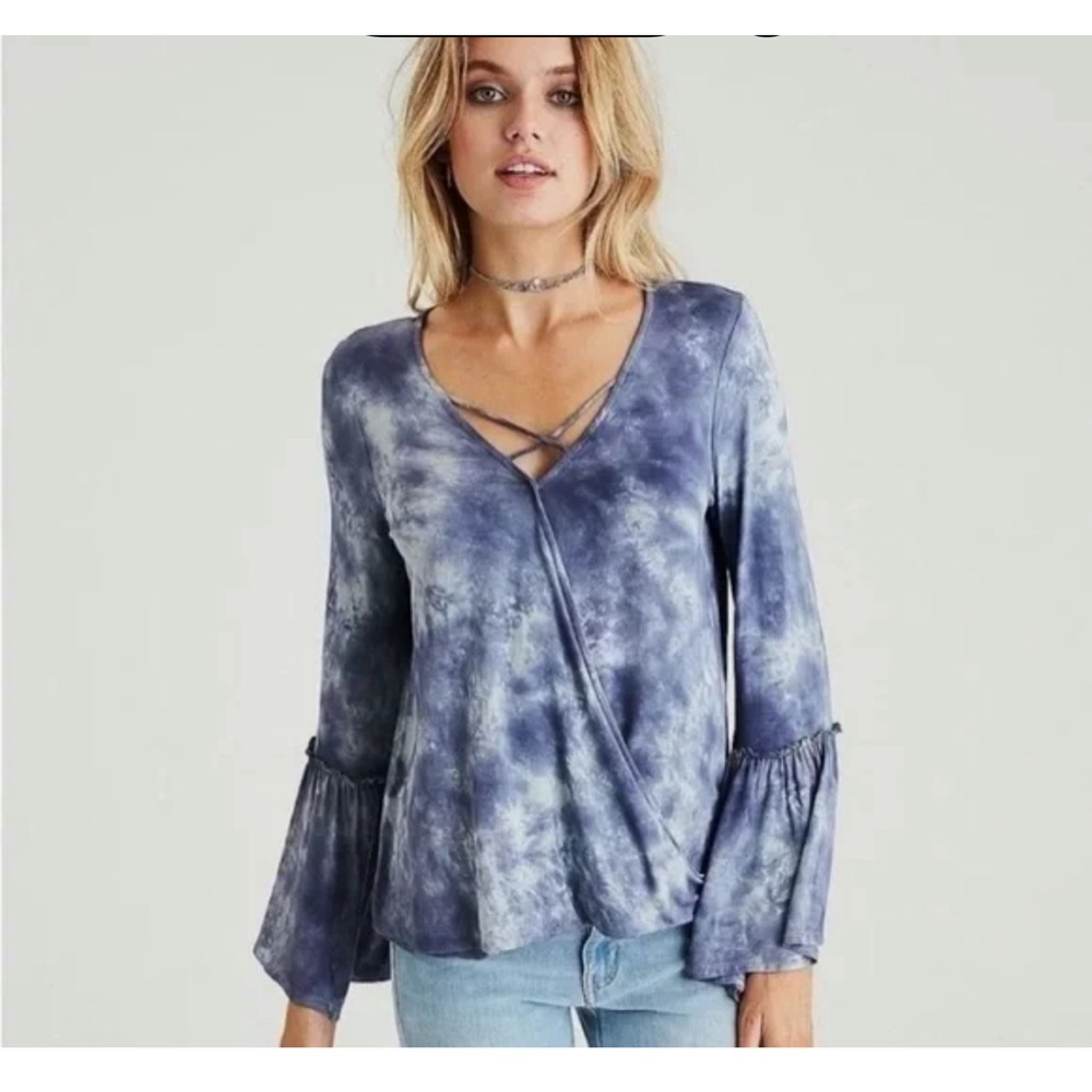 Women's American Eagle Blue Tie-Dye Long Sleeve Tee XS